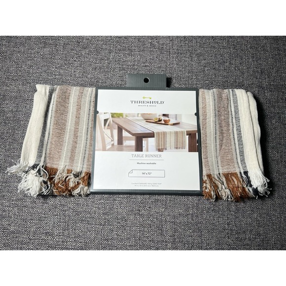 Target Threshold Extended Length Table Runner New 108" X 14 Neutral Home Decor - Picture 1 of 6